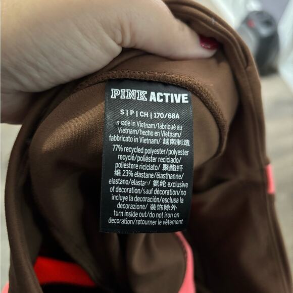 PINK Victoria’s Secret Brown and Pink Pull On Biker Shorts Size Small - Picture 5 of 5